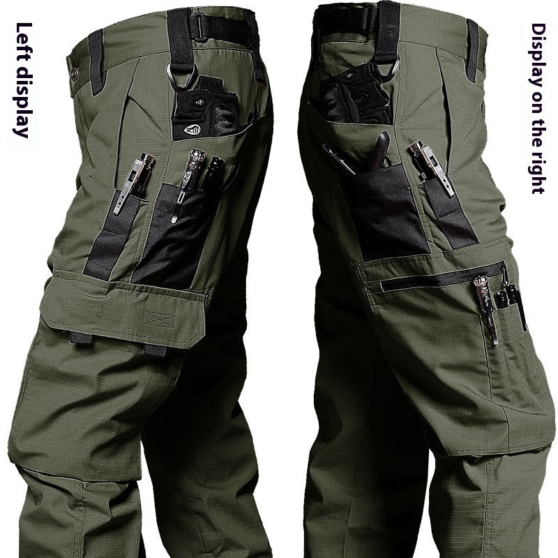 Men's Tactical Outdoor Training Pants - Quick-Dry Cotton Polyester Cargo Trousers
