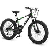 Adventure Mountain Bike S26109 - Black & Green 26-Inch Manual Bicycle