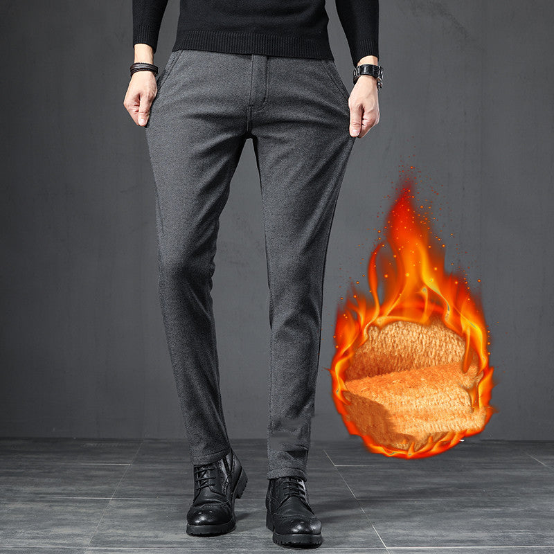 Executive Thermal Business Trousers - Anti-Wrinkle Fleece-Lined Dress Pants