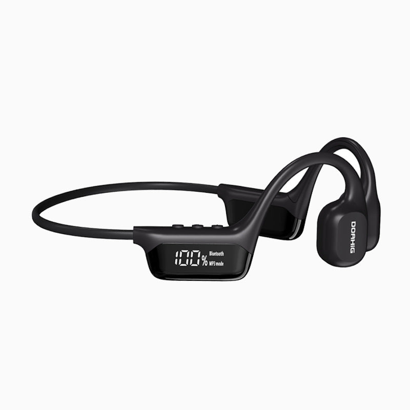 Wireless Bone Conduction Headphones with Digital Display - Waterproof Sports Bluetooth Headset