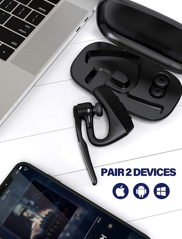 Wireless Bluetooth 5.1 Headset - HD Noise Cancelling with 16H Battery Life