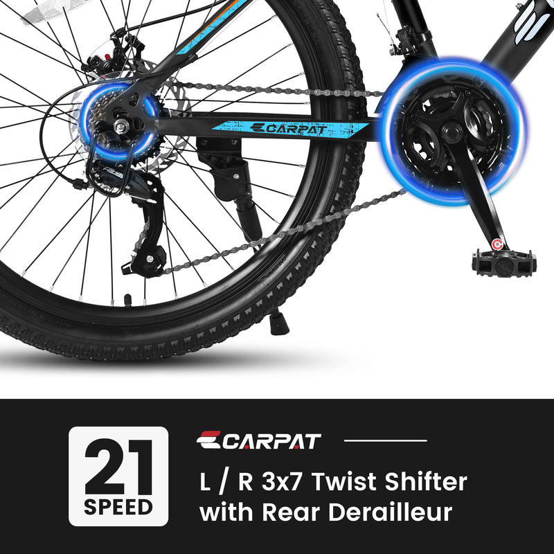 Adventure-Ready 26-Inch Mountain Bicycle - Black & Blue Design