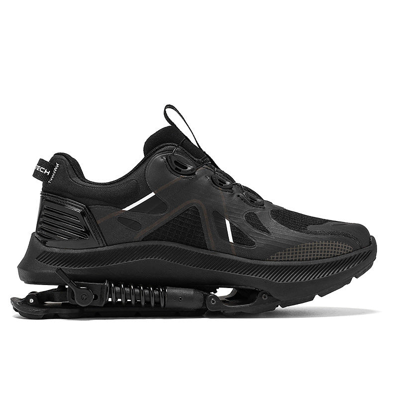 Black Tech Power Mechanical Running Shoes - Professional Athletic Marathon Footwear