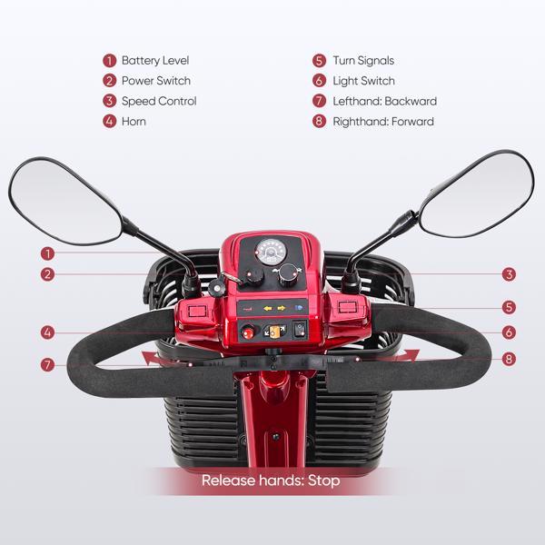Premium 4-Wheel Electric Mobility Scooter - 330lbs Capacity, 18-Mile Range