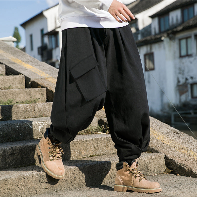 Men's Tactical Cargo Pants - Wide Leg Workwear Trousers with Large Pockets