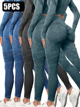 5-Pack Premium High-Waisted Active Yoga Leggings - Seamless Performance Wear