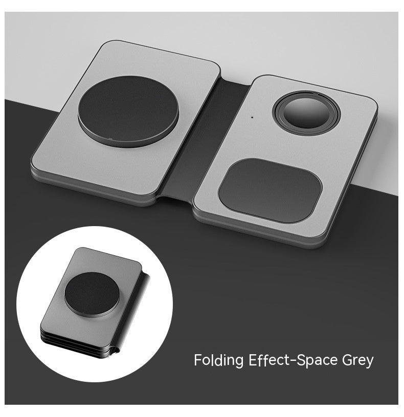 Premium 3-in-1 Foldable Wireless Charging Station - Aluminum Alloy Design