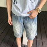 Vintage Denim Cowboy Shorts - Unisex Mid-Rise Blue Jeans for Men & Women