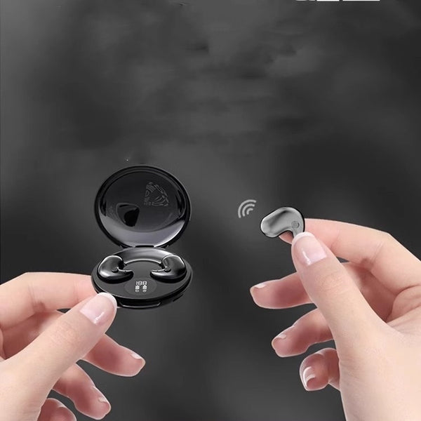 Clip-On Wireless Bluetooth Earbuds - Sports Running Headphones with Long Battery Life