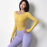 Women's Mesh Panel Quick-Dry Athletic Long Sleeve Top - Breathable Gym Wear