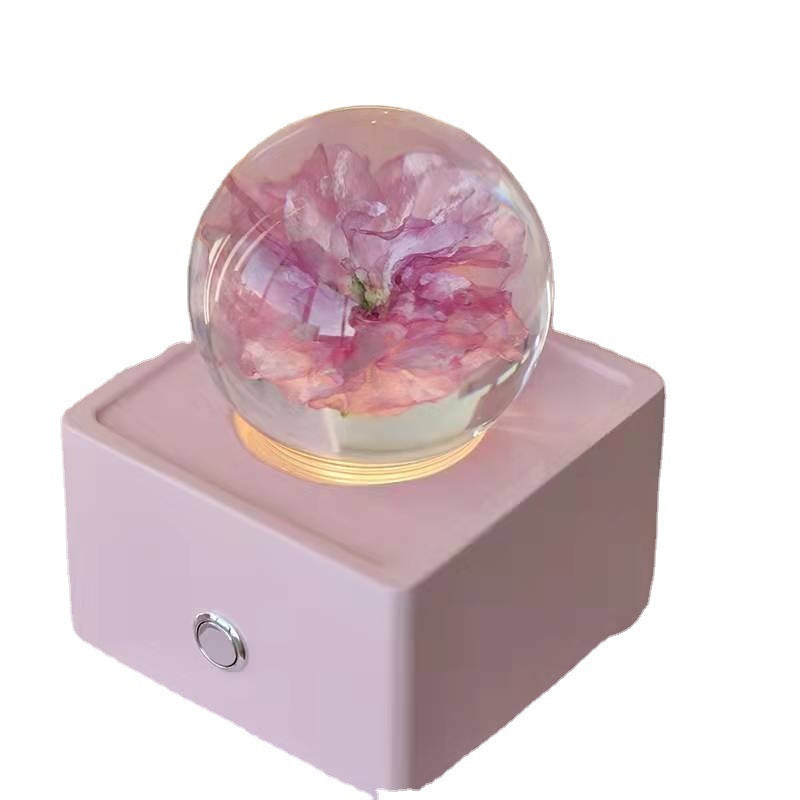 Enchanting Cherry Blossom Crystal Ball Bluetooth Speaker - Premium K9 Crystal Audio Device