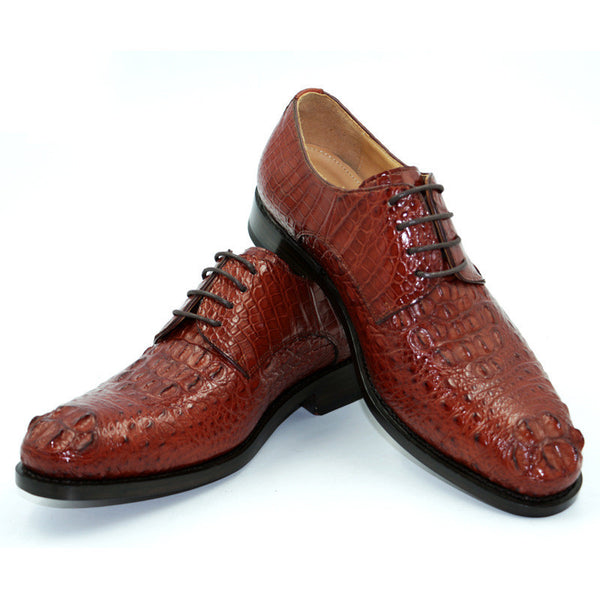 Premium Men's Handcrafted Crocodile Leather Oxford Shoes - Goodyear Welted Dress Shoes