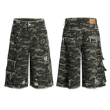 Men's Camouflage Wide Leg Cargo Shorts - Summer Casual Workwear