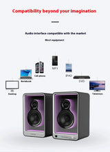 Premium Bluetooth Monitor Speakers - HIFI Computer Audio System with LED Lighting
