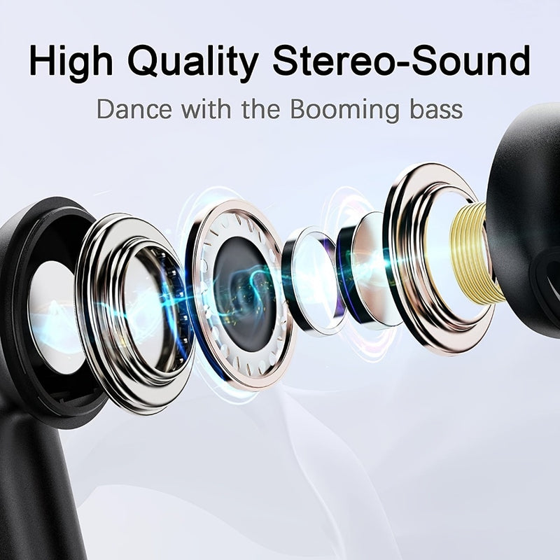 Wireless Bluetooth 5.3 Earbuds - Semi-In-Ear True Wireless Headphones with 7H Battery Life