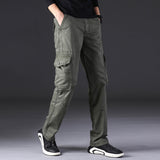 Men's Cotton Cargo Pants - Multi-Pocket Outdoor Casual Trousers