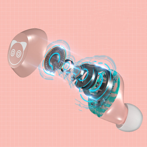Adorable Wireless Bluetooth Earbuds - Rechargeable Mini Cute Headphones