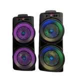 Professional Bluetooth Portable Speaker with LED Aperture Light - 8 Inch Dual Audio System