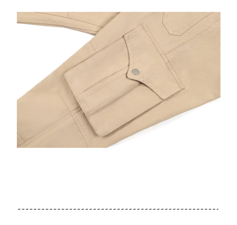 Retro Two-Tone Micro-Flare Cargo Pants - Contemporary Streetwear Essential