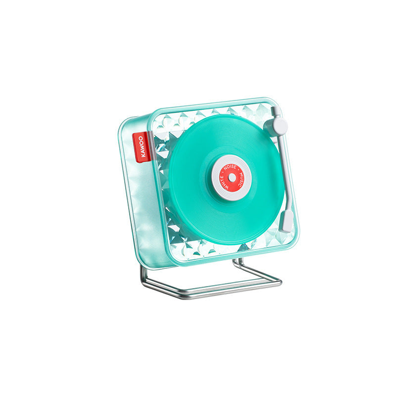 Wireless Bluetooth Speaker with Ambient LED Light - Transparent Record Player Design
