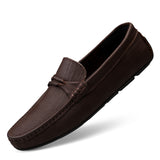 Premium Genuine Leather Slip-On Loafers - Men's Casual Peas Driving Shoes