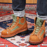 Rugged Canvas High-Top Work Boots - Heavy-Duty Skydiving Style