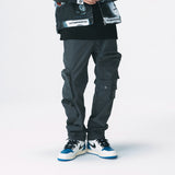 Professional Gray Multi-Pocket Cargo Overalls - Durable Straight-Leg Workwear