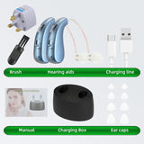 Rechargeable Digital Hearing Aid with Charging Case - Behind-the-Ear Sound Amplifier