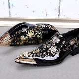 Premium Men's Pointed Toe Leather Dress Shoes - Gold Fashion Business Footwear