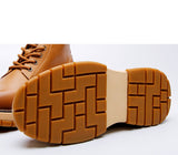 Men's British Style Martin Boots - Yellow Casual High-Top Leather Shoes with Thick Sole