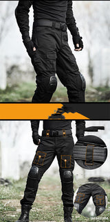 Black Python Tactical Combat Pants with Reinforced Knee Protection