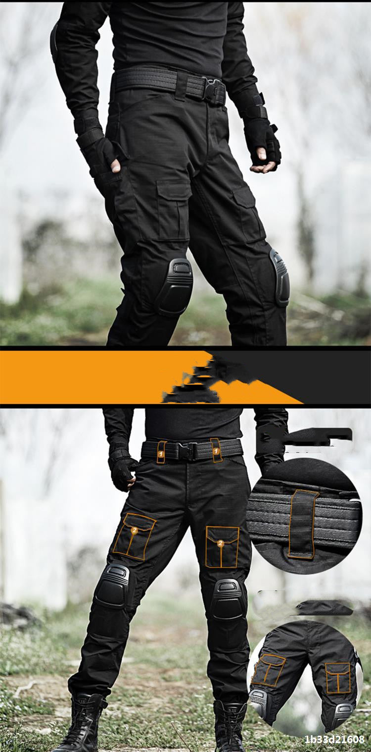 Black Python Tactical Combat Pants with Reinforced Knee Protection