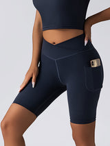 Premium High-Waist Biker Shorts - Tummy Control Yoga & Workout Shorts with Side Pockets
