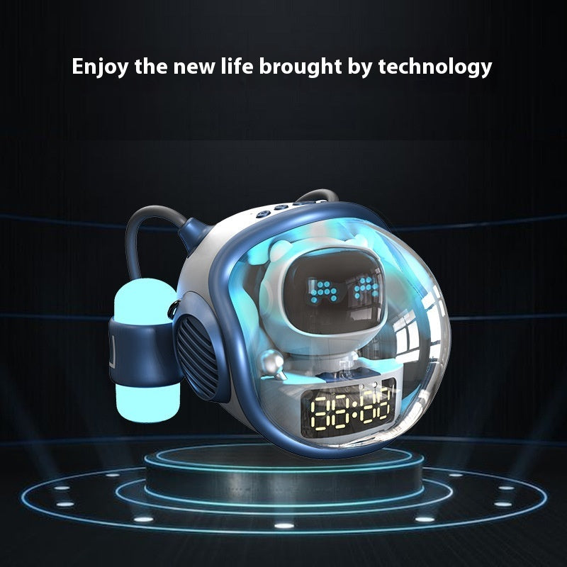 Futuristic AI Voice Spaceship Bluetooth Speaker with Rhythm Ambience Lighting