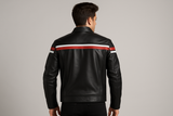 Boy wearing jacket back view