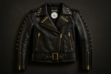 Enhanced black studded jacket - front product shot