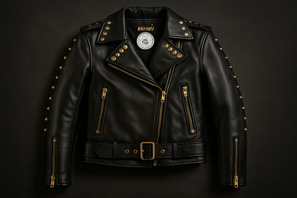 Enhanced black studded jacket - front product shot