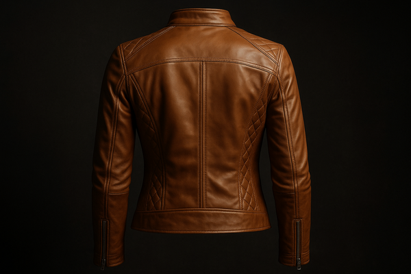 Enhanced tan quilted jacket - back product shot