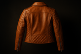 Enhanced tan leather jacket - back product shot