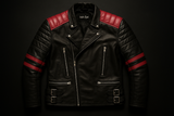 Enhanced black red accent jacket - front product shot