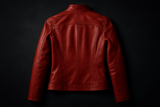 Enhanced red leather jacket - back product shot