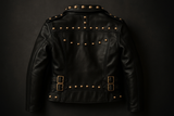 Enhanced black studded jacket - back product shot