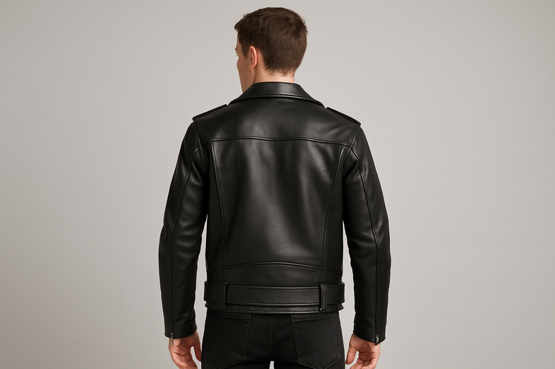 Boy wearing jacket back view