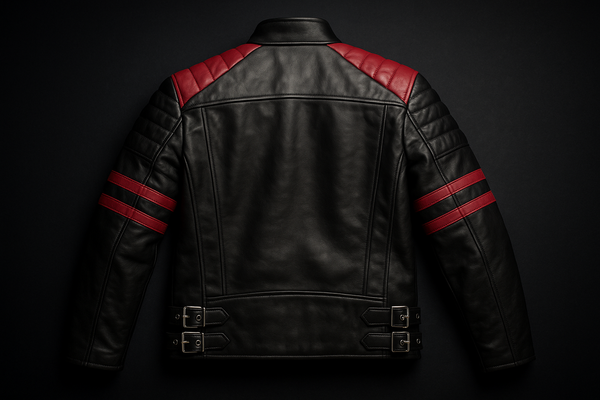 Enhanced black red accent jacket - back product shot